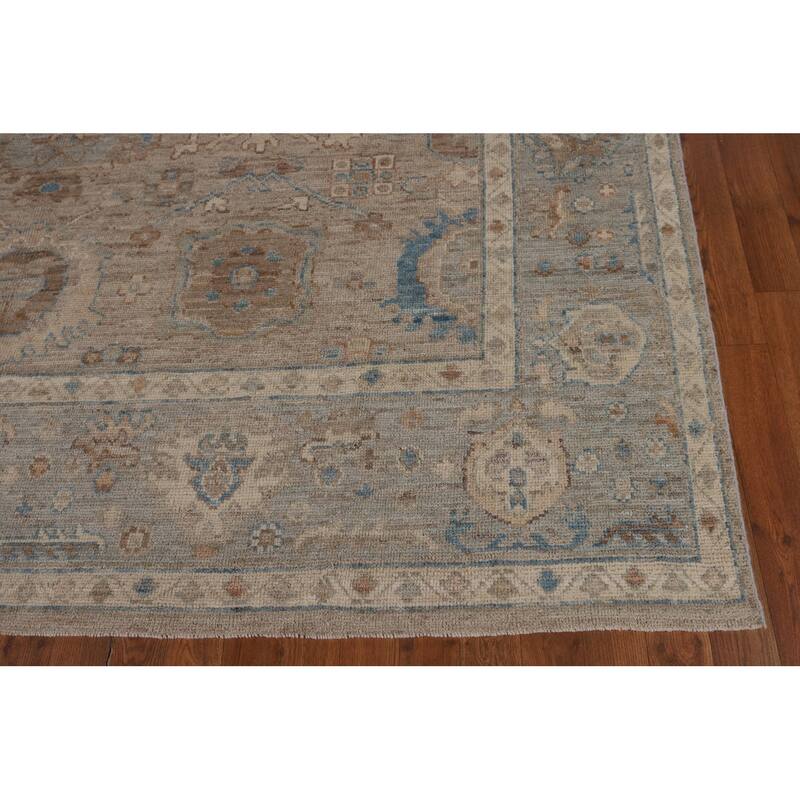 Oushak Turkish Area Rug Vegetable Dye Hand-Knotted Floral Wool Carpet - 8'1"x 10'1"