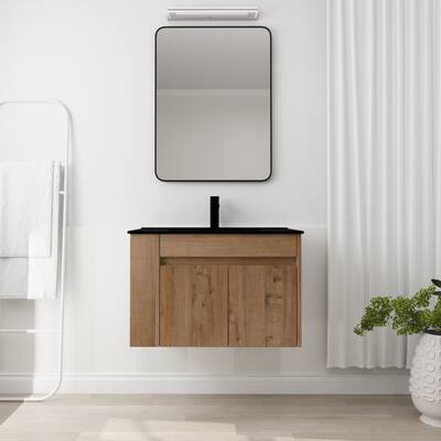 30" Bathroom Vanity with Black Ceramic Basin