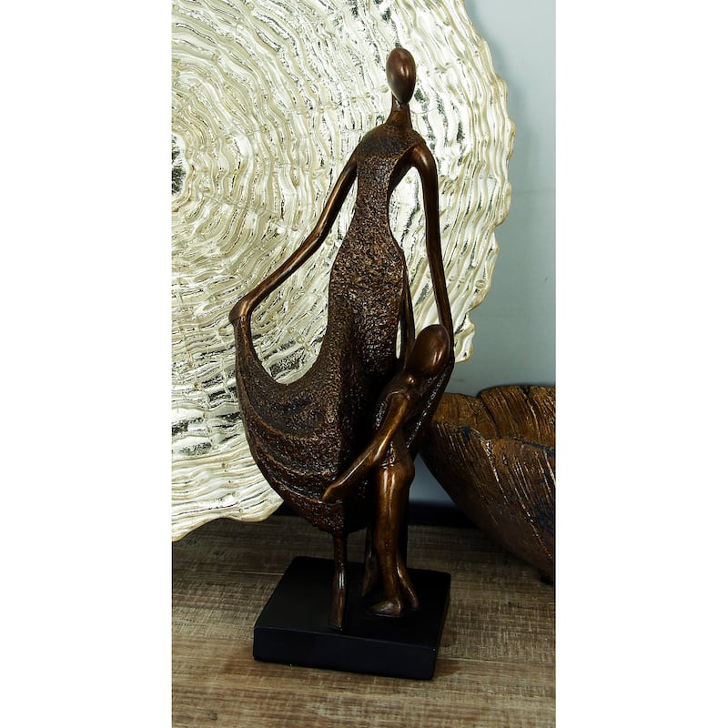 Bronze Polystone Family Decorative Sculpture - Bronze