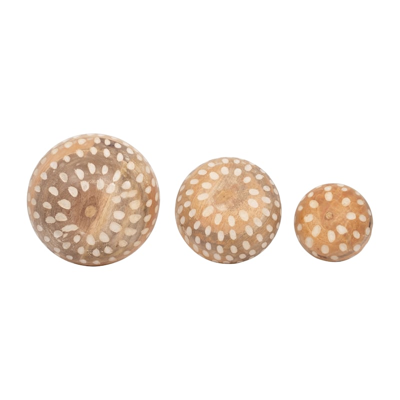 Natural Wooden Accent Orbs and Decorative Balls for Home Decoration - 8" x 8" x 8"
