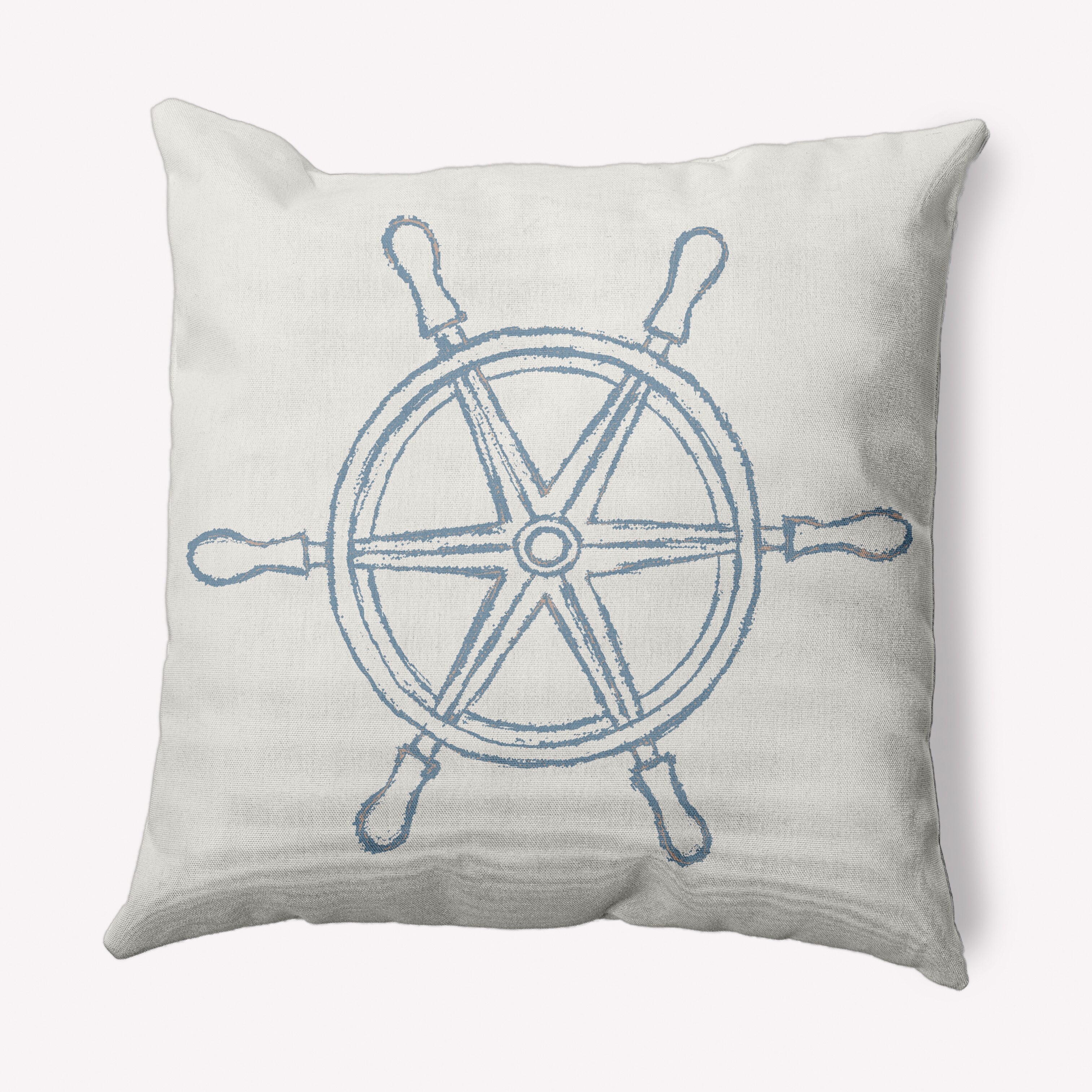 Large Ship Wheel Nautical Indoor Outdoor Throw Pillow On Sale