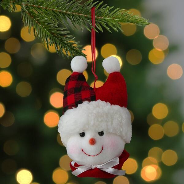 Shop 4 5 Snowman In A Red And Black Flannel Hat With A White Bow