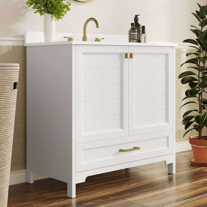 Bathroom Vanity with Undermount Sink, Cabinet, and Drawer