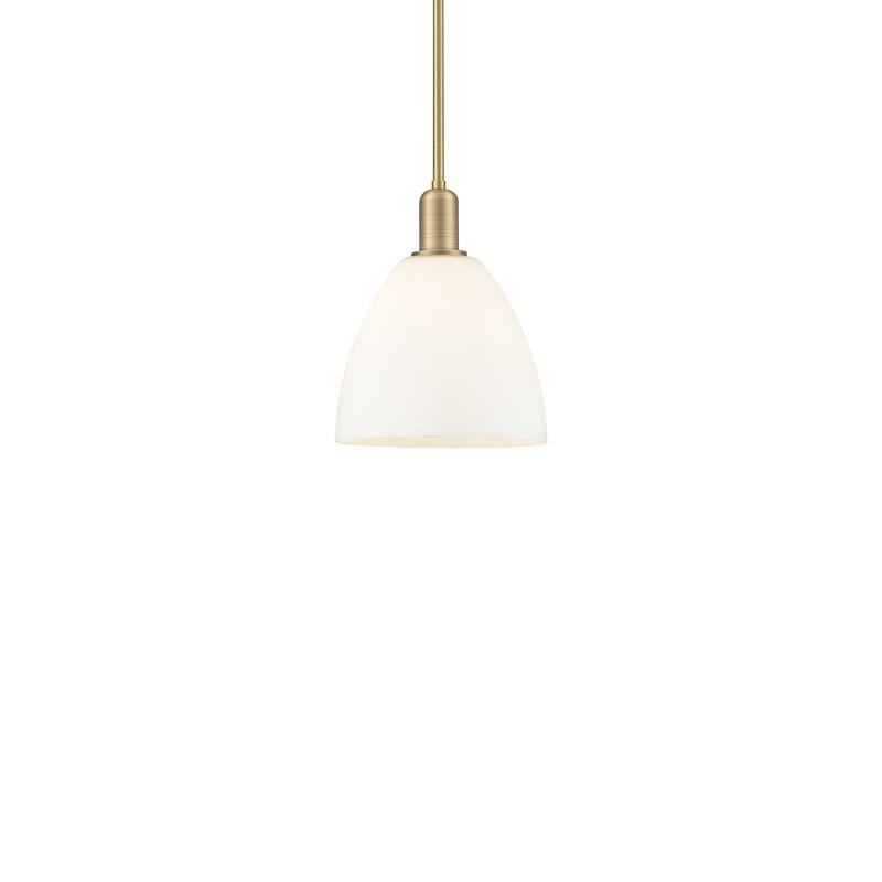 Innovations Lighting 716-1S-13-9 Bristol Pendant Bristol 9" Wide Mini - Brushed Brass / Matte White