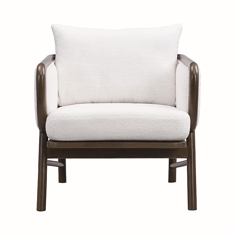 2PCS Sherpa Fabric Armchair With Solid Wood Frame
