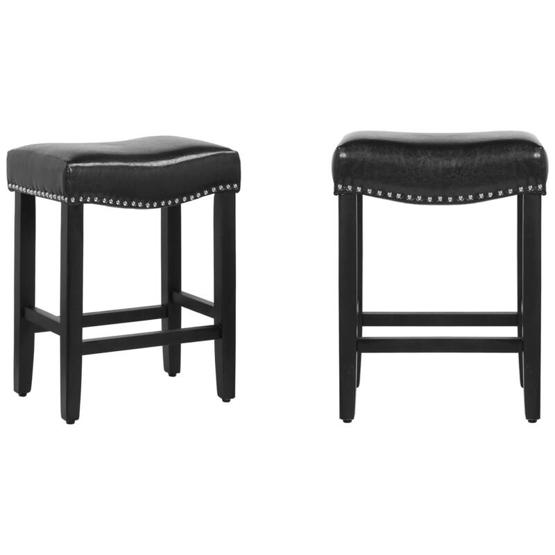 Jameson Upholstered Polyester Black 24 Inch Counter Stool (Set Of 2)