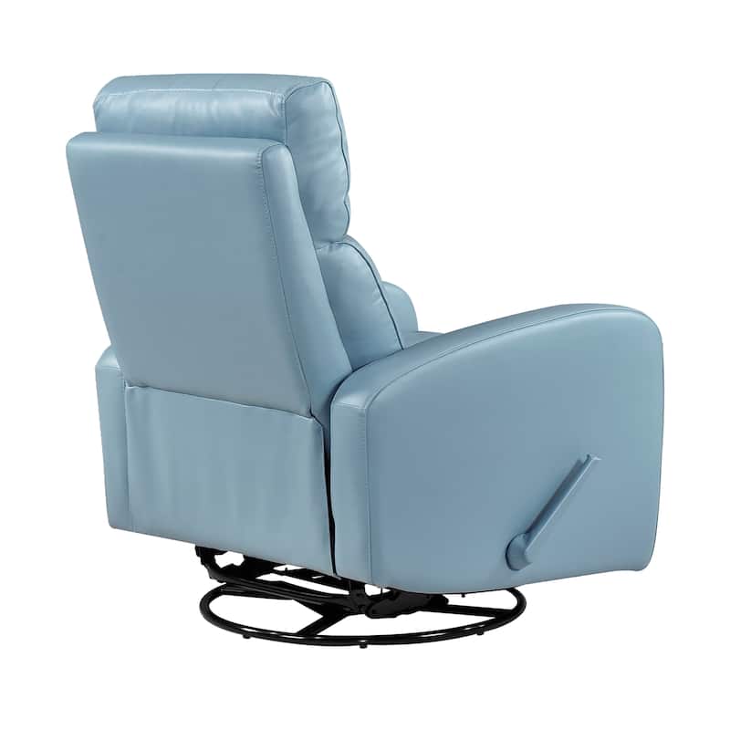 Creek 31.5" Leather Manual Swivel Glider Recliner - 360-Degree Swivel