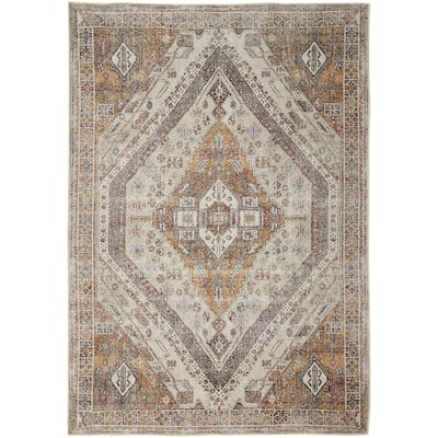 Towe Abstract Modern Low Pile Durable Area Rug By HomeRoots - 9' x 12'