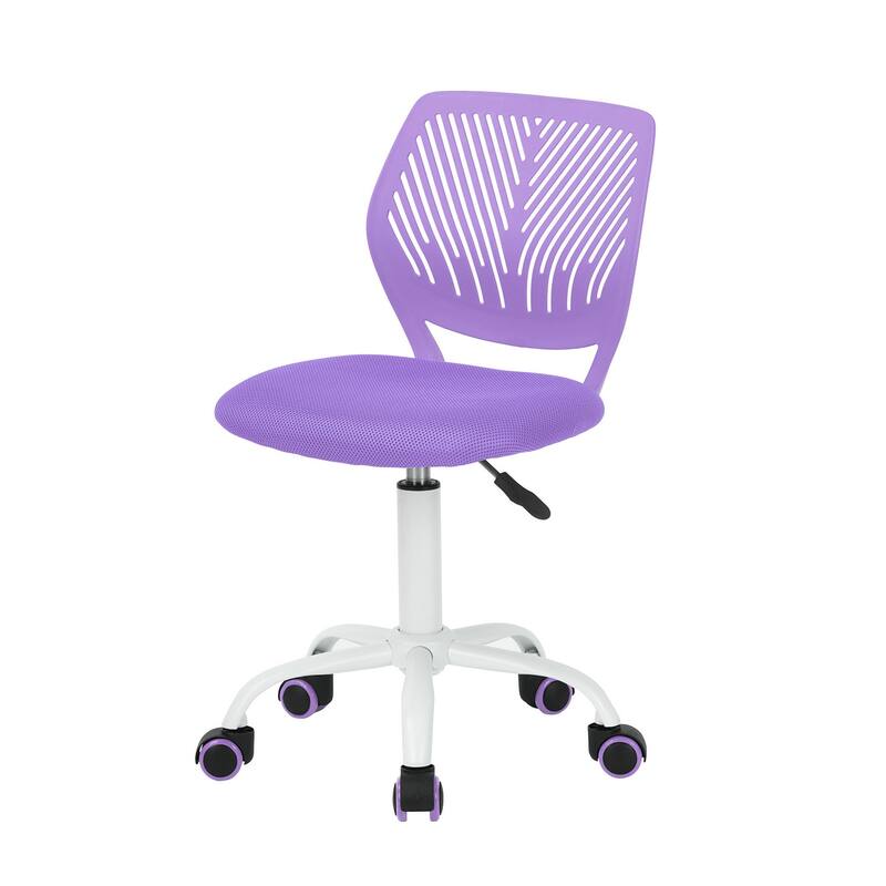 Turquoise and White Adjustable Height Swivel Rolling Office Chair
