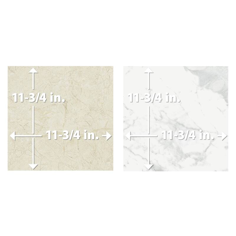 Merola Tile Reve Checker Blanc with Beige 11-3/4" x 11-3/4" Porcelain Floor and Wall Tile
