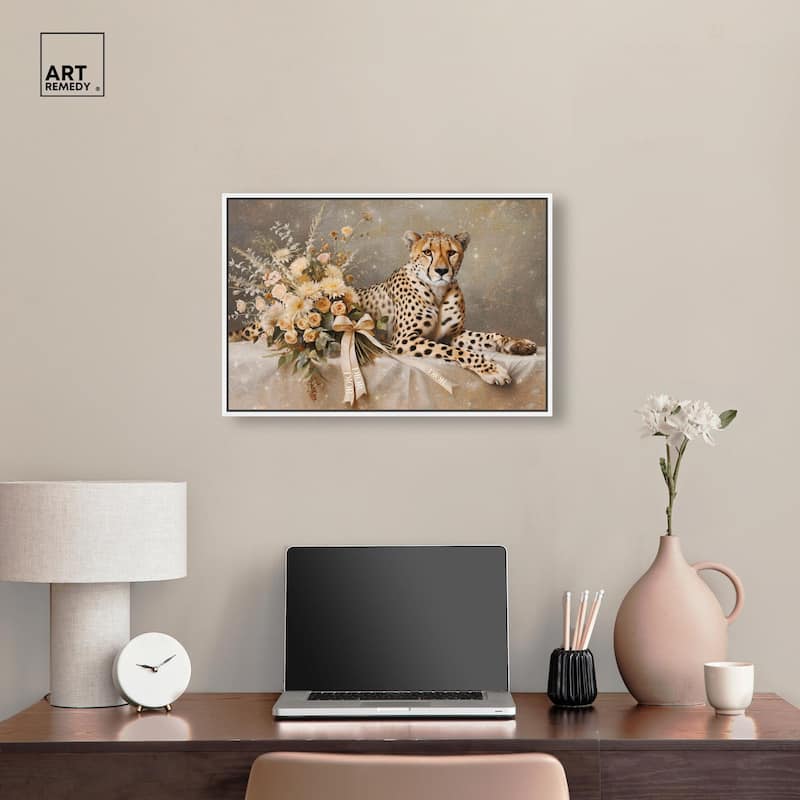 Bouquet Cheetah Canvas by Art Remedy