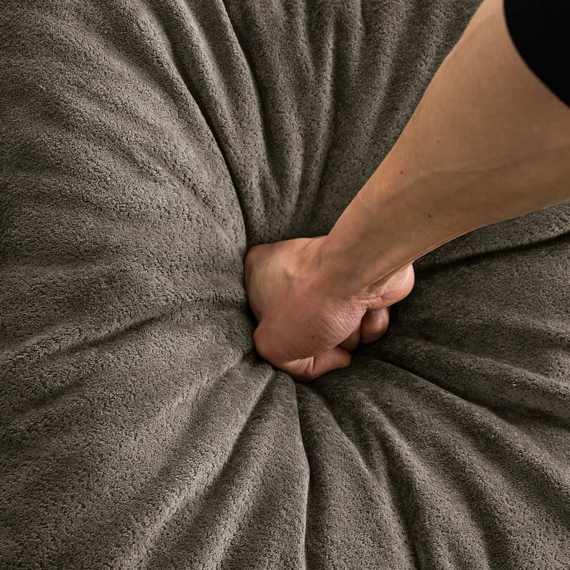 Moon-shaped Chaise Couch Chenille Cat Waist Deep Seat Loveseat Sofa