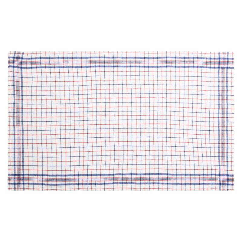 Caravan Bistro Tea Towels - Set of 2 - Blue/Red - 30" x 20"