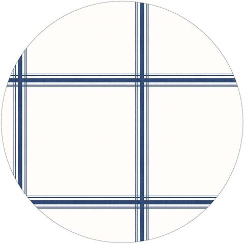 MINIMAL GINGHAM & PLAID BLUE Outdoor Rug By Becky Bailey