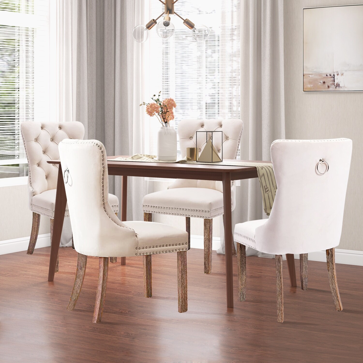 Luxury upholstered sales dining chairs