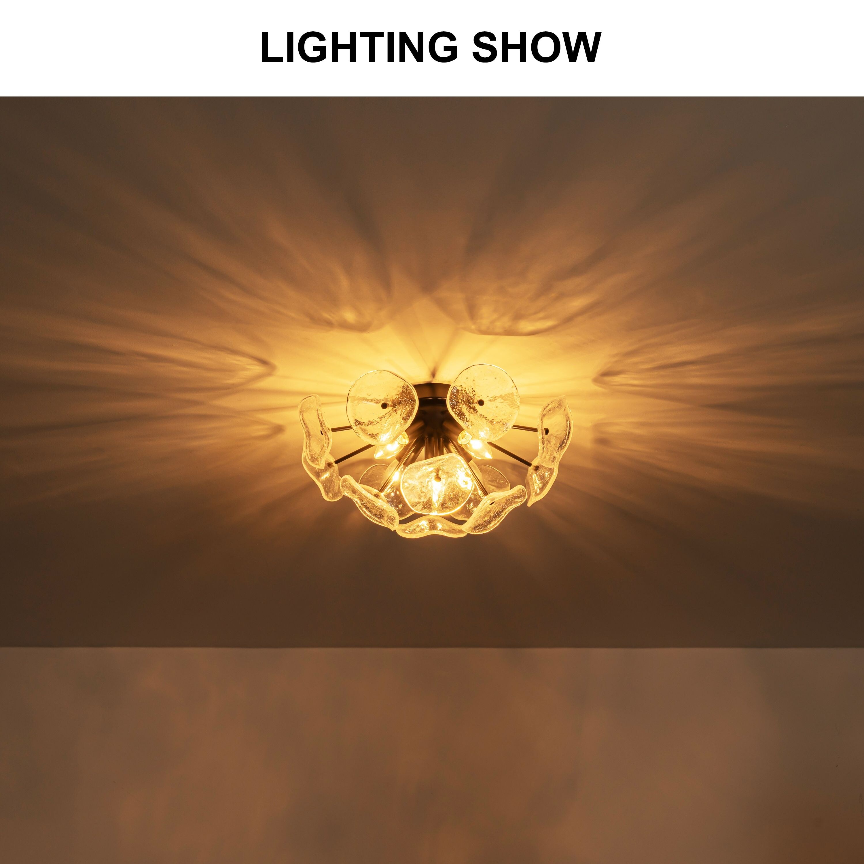 Starsky 5-Light Flush Mount Chandelier with Hand-Blown Flower