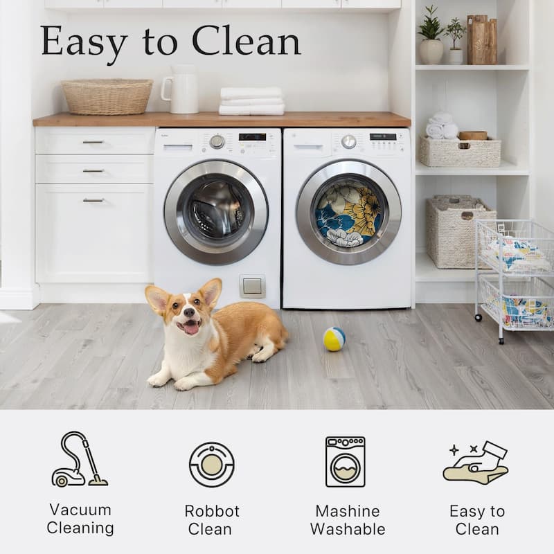 Mcow Vintage Floral Breeze Collection Washable Area Rug