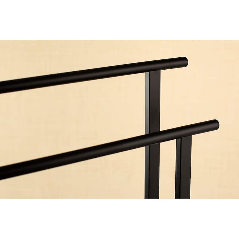 Edenscape Double L Shape Pedestal Towel Holder in Matte Black