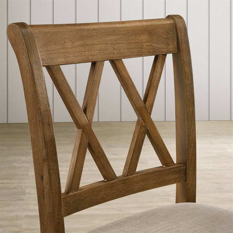 Fabric Upholstered Counter Height Dining Chairs, Set of 2