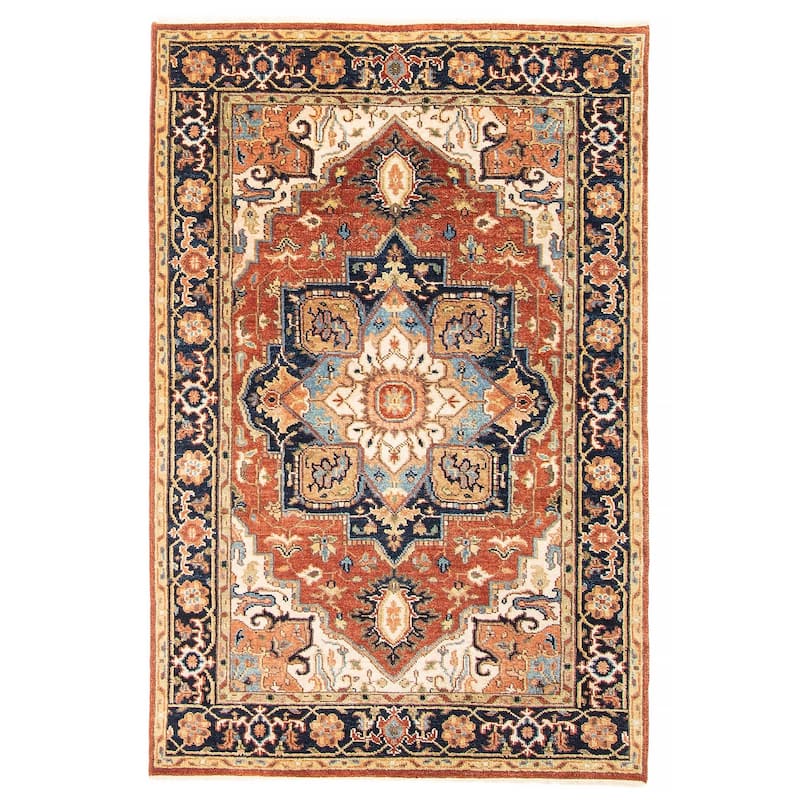 ECARPETGALLERY Hand-knotted Jules Sultane Red Wool Rug - 3'10 x 5'11 - Red - 3'10 x 5'11