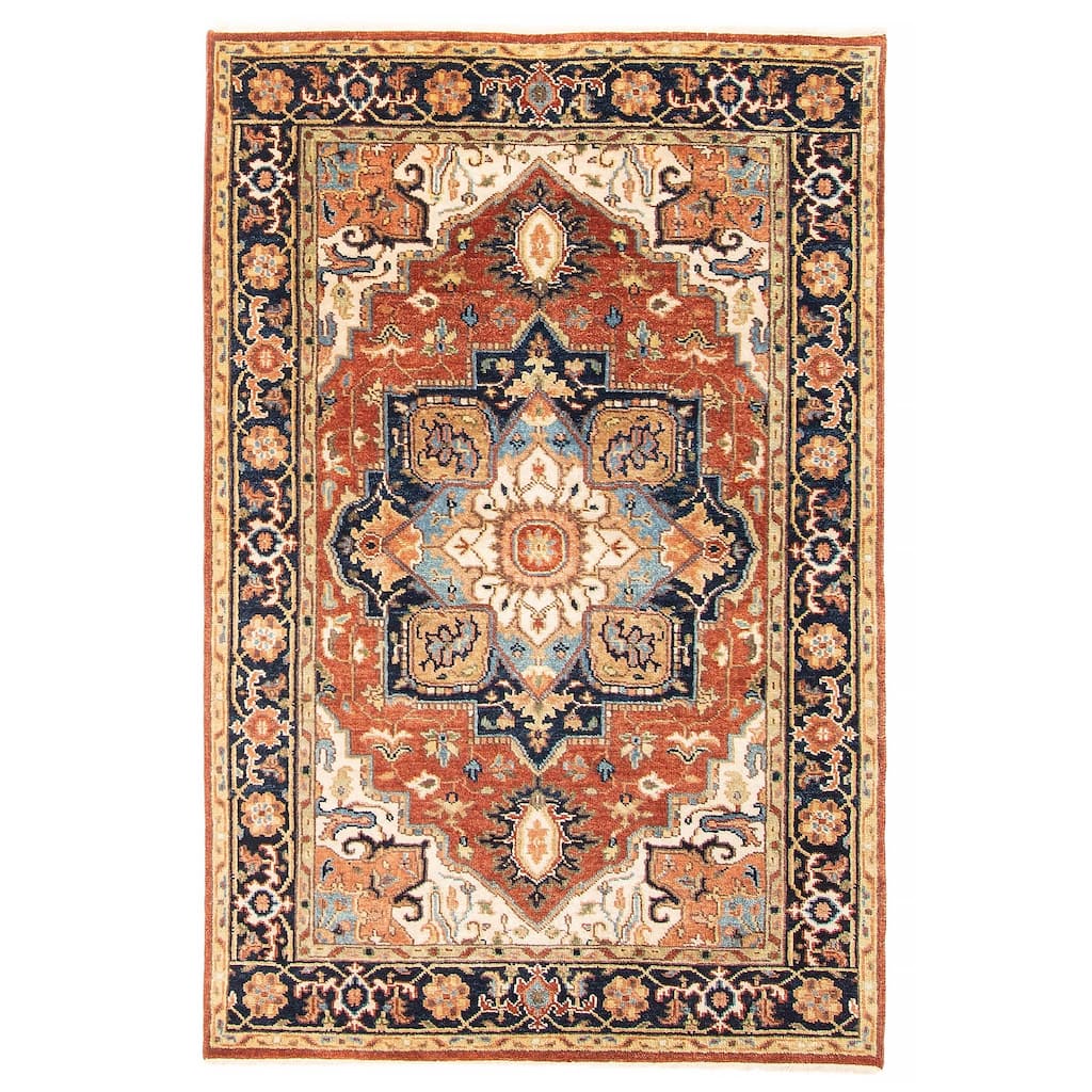 ECARPETGALLERY Hand-knotted Jules Sultane Red Wool Rug - 3'10 x 5'11