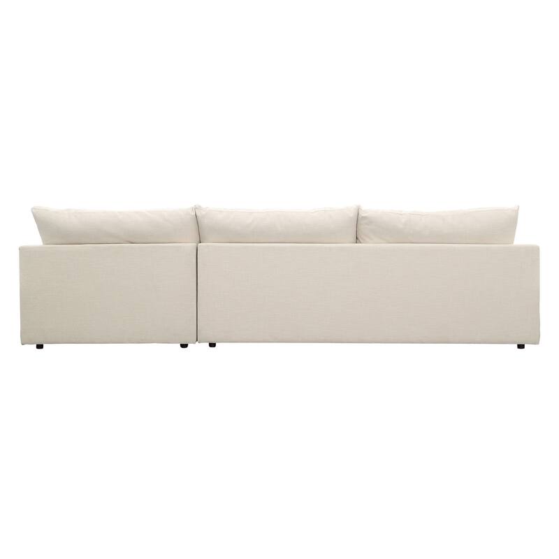 Glendale Right-Facing Upholstered Chaise Sectional, Cream