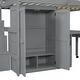 preview thumbnail 93 of 110, Twin/Full Size Loft Bed with Storage Staircase, Wardrobe and Desk, Solid Wood Loft Bedframe with 2 Storage Drawers and Shelves
