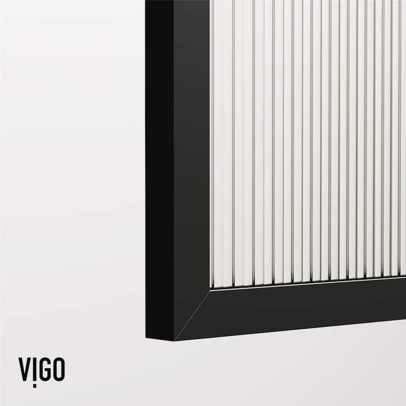 VIGO Ventana 34" W x 62" H Framed Fixed Tub Screen in Matte Black