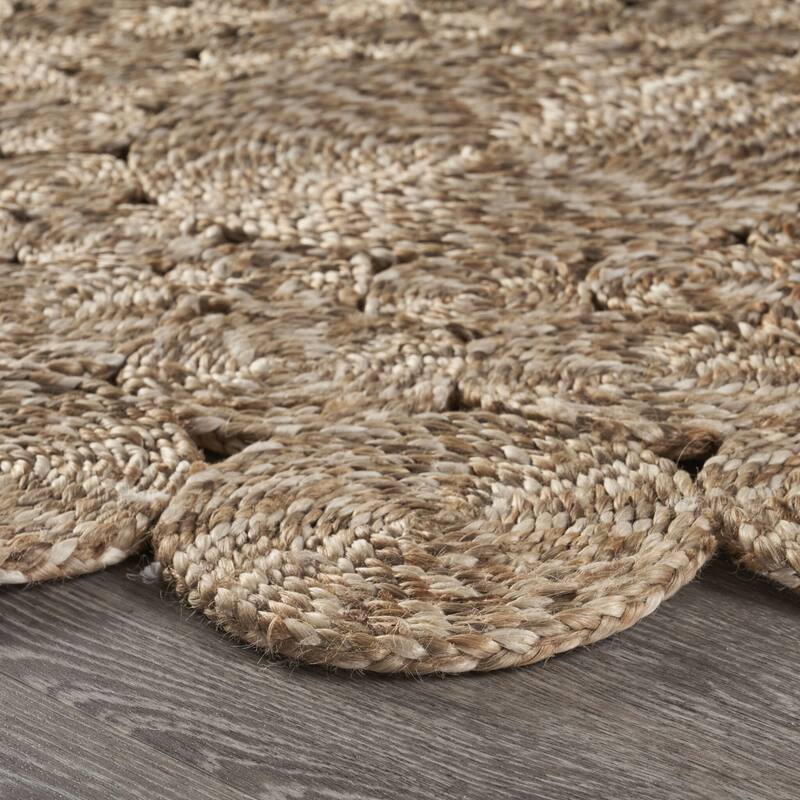 Sevita Organic Jute Spiral Area Rug, Bleach and Natural
