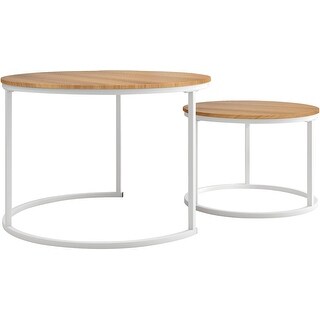 Industrial Round Coffee Table Set of 2 - Bed Bath & Beyond - 39681709
