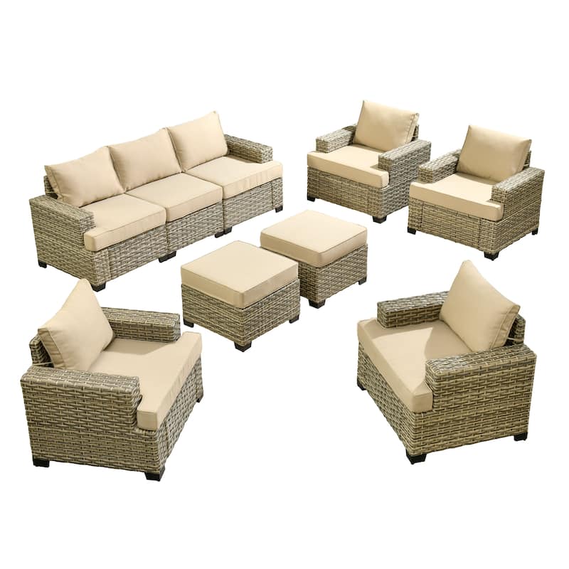 XIZZI 9-piece Patio Furniture Set Outdoor Wicker Chair