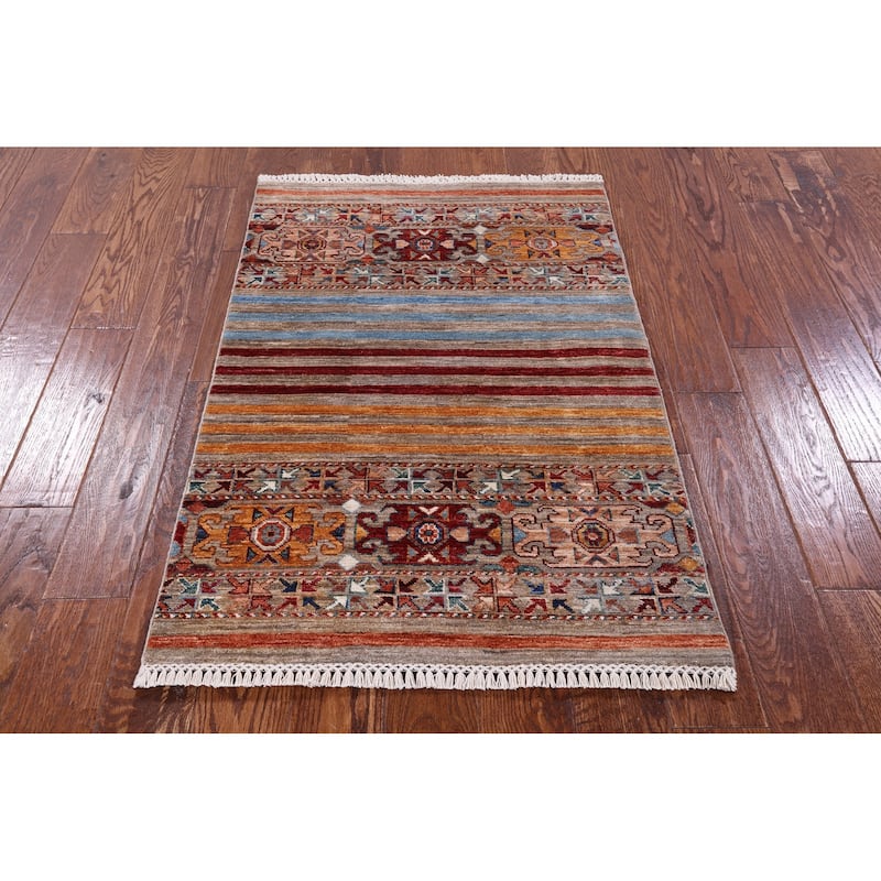 Golden Nile Khorjin Persian Gabbeh Handmade Wool Rug - 2' 8" X 4' 0"