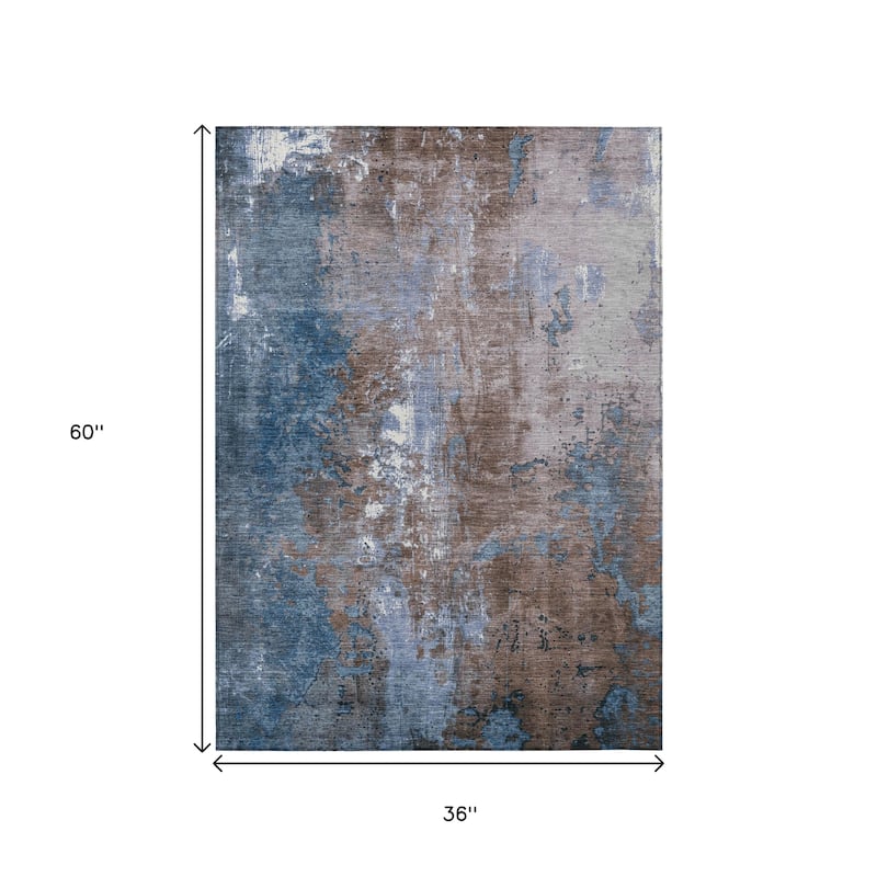 HomeRoots Abstract Transitional Rectangle Outdoor Rug