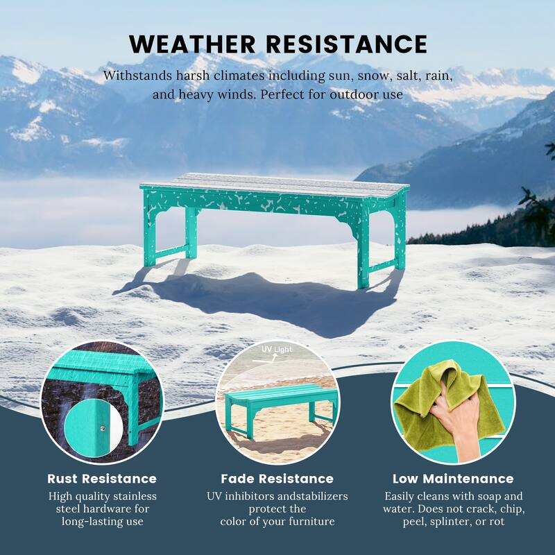 Polytrends Laguna Hdpe All Weather Outdoor Patio 48" Bench