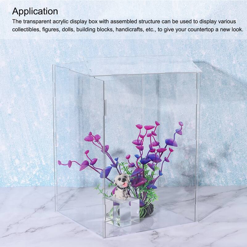 Display Case Box Acrylic Box Transparent Showcase 21x16x31cm for Collectibles