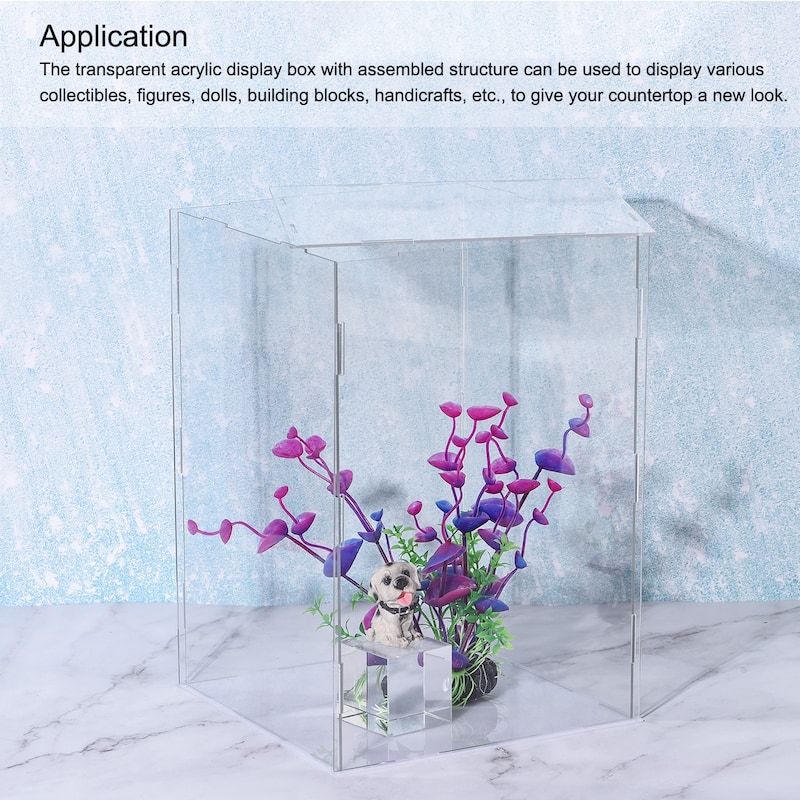 Display Case Box Acrylic Box Transparent Showcase 41x31x36cm for Collectibles