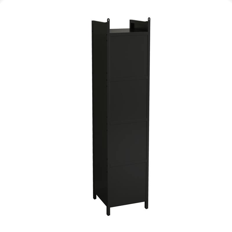 Modern Glass Door Cabinet with Featuring Storage, for Entryway Living Room Bathroom Dining Room