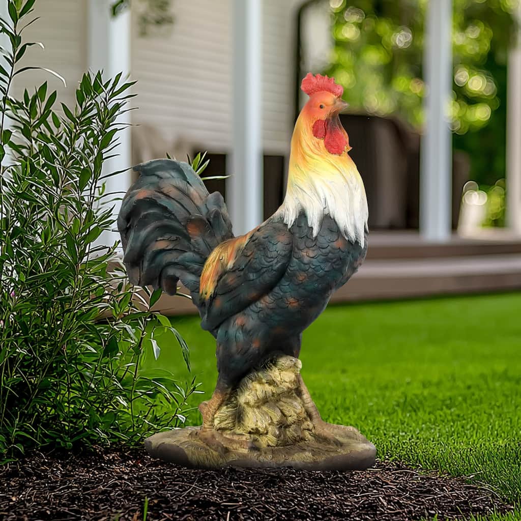 22.4in H Concrete Garden Statue for Outdoor, Statue for Home and Garden(Rooster)