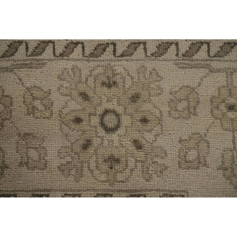 Transitional Oushak Area Rug Hand-Knotted Oriental Wool Carpet - 9'0"x 11'11"