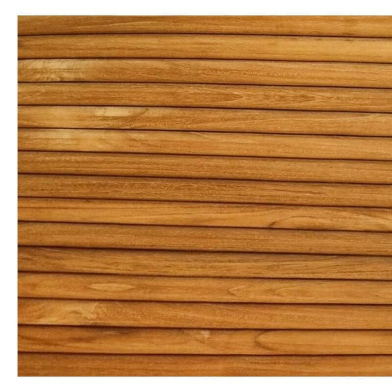 HomeRoots Brown 3D Embossed Striped Teak Reclaimed Wood Decorative Wall Panels - 95.5' X '11.75' X '0.8