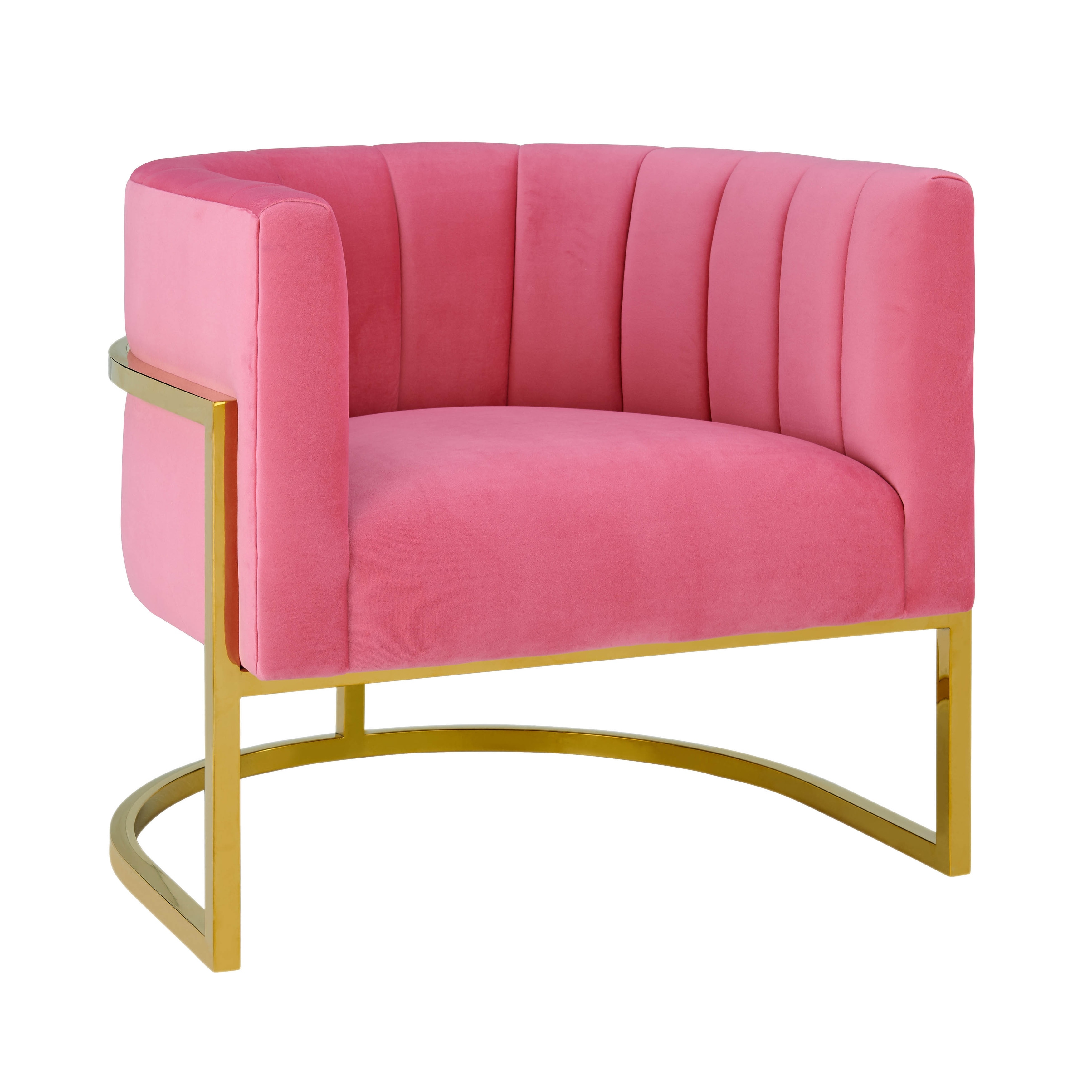 magnolia rose pink velvet chair