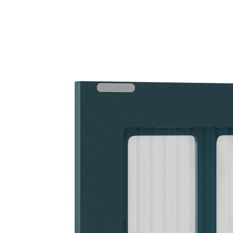 3-Door Bathroom Wall Cabinet with Glass Door, Towel Bar & Storage