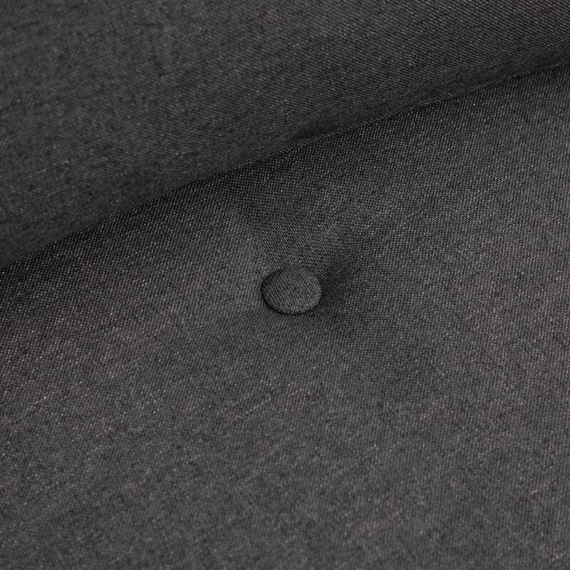 Dark Grey Modern 23.5" 2-in-1 Folding Upholstered Chaise Lounges Chair with 5 Position Adjustable Backrest