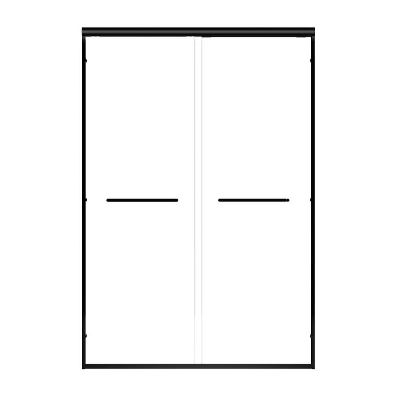 Aluminum Frame Double Sliding Shower Door - Black
