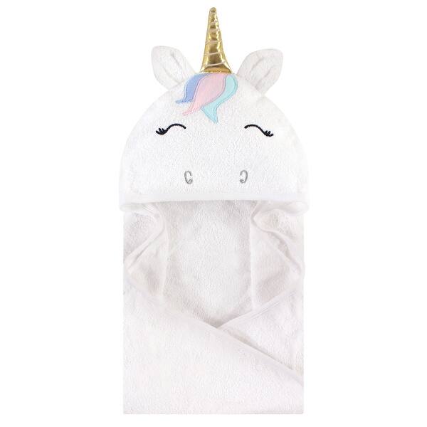 slide 1 of 1, Hudson Baby Infant Girl Cotton Animal Face Hooded Towel, Multicolor Unicorn, One Size - Multicolor Unicorn - One Size One Size - Multicolor Unicorn