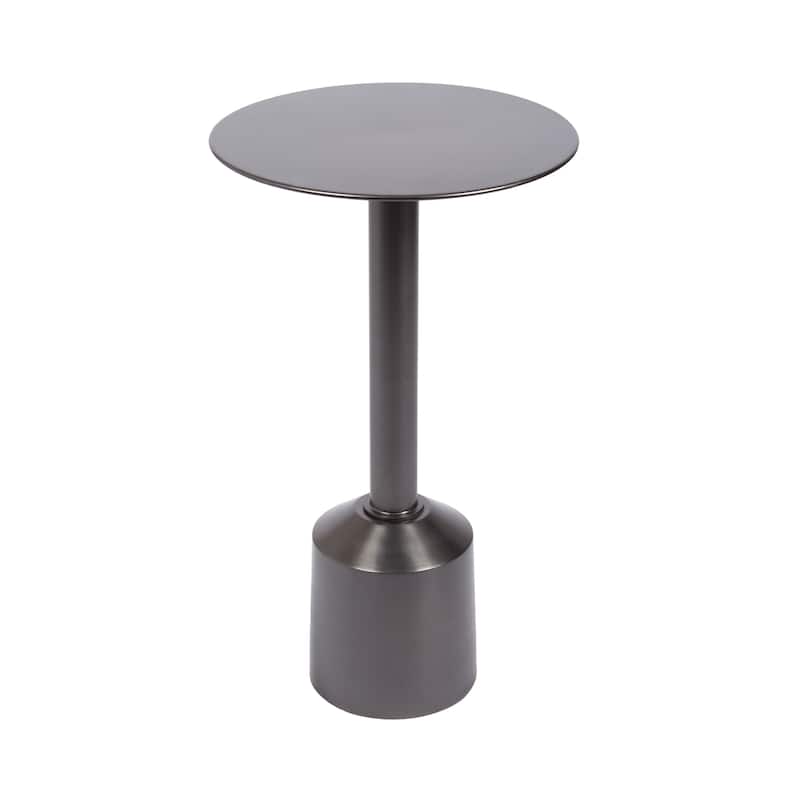Kate and Laurel Cannings Round Metal Table - 14x14x24 - Pewter
