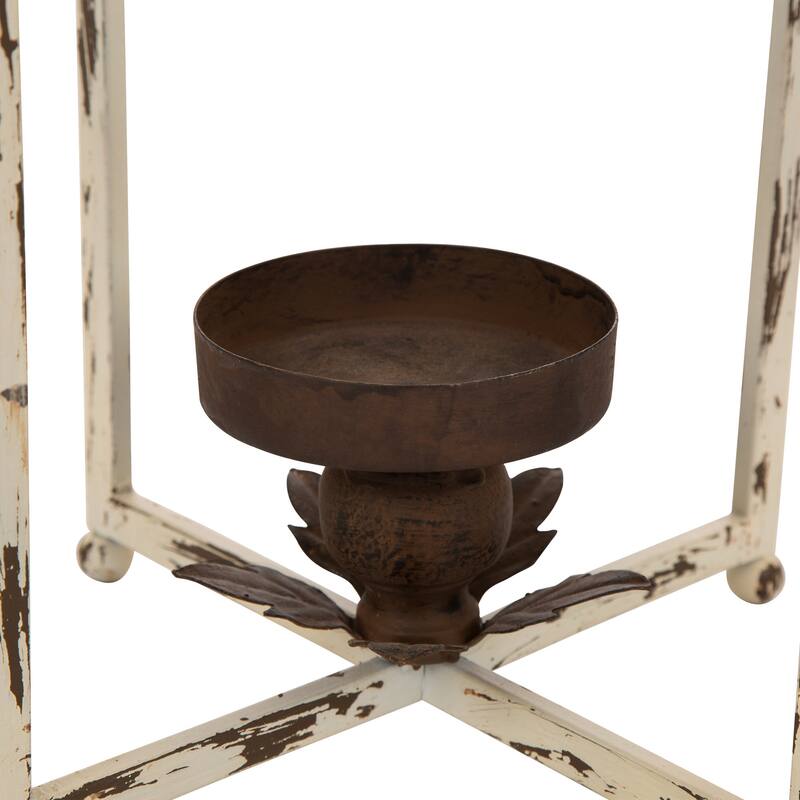 Set of 2 Farmhouse Metal Decorative Lanterns Hanging Candle Holders Wedding Decor by Glitzhome