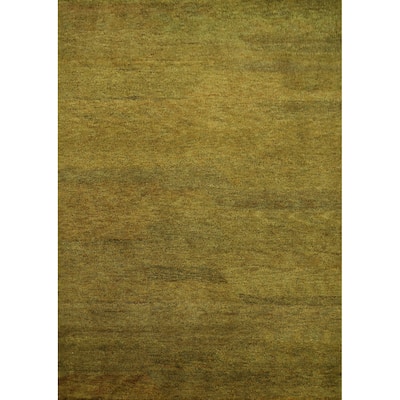 Hand Knotted Oriental 100% Wool Carpet Modern Modern Green Gabbeh Area Rug - 6' 2'' X 5' 0''
