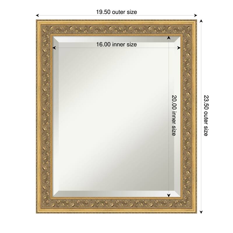 Carter Dark Gold Beveled Wood Framed Wall Mirror - Carter Dark Gold - 20 x 24 in