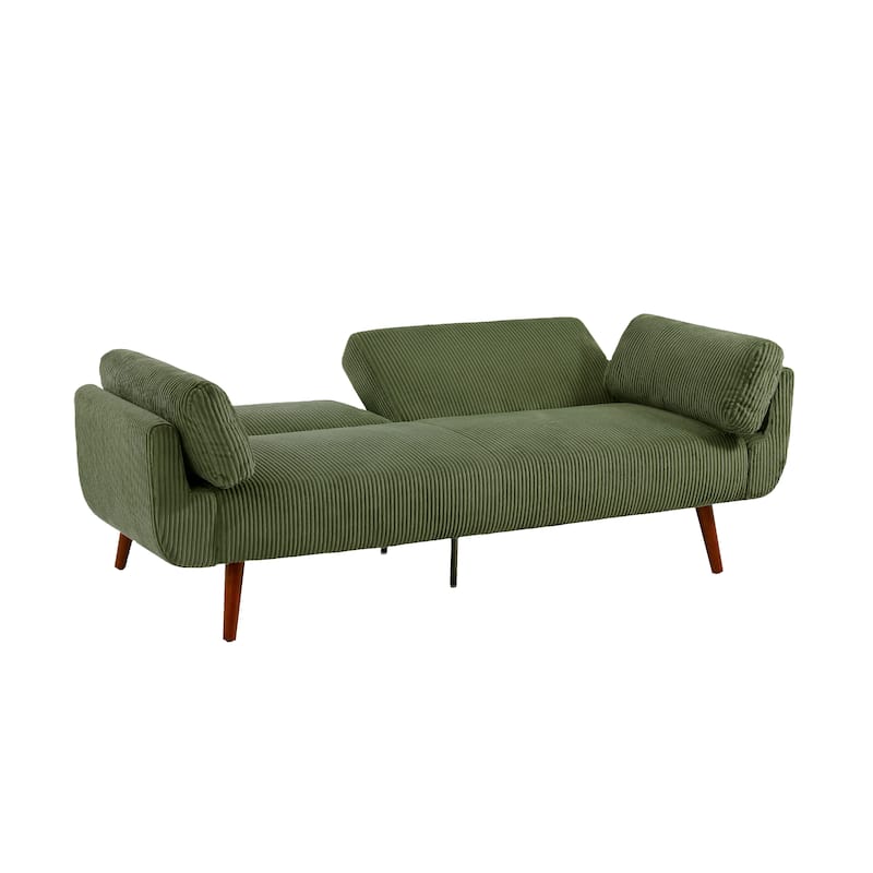 73.3" Wide Modern Corduroy Convertible Sleeper Sofa 3-position Loveseat